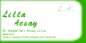 lilla acsay business card